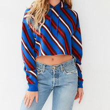 Load image into Gallery viewer, Striped Crop Hoodie