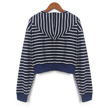 Load image into Gallery viewer, Striped Crop Hoodie