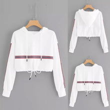 Load image into Gallery viewer, Striped Crop Hoodie
