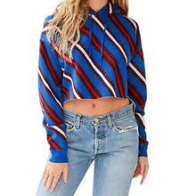 Load image into Gallery viewer, Striped Crop Hoodie