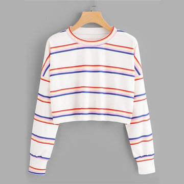 Striped Crop Sweatshirt