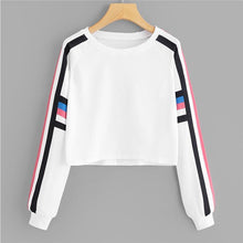Load image into Gallery viewer, Striped Crop Sweatshirt