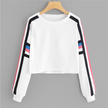 Striped Crop Sweatshirt