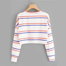 Load image into Gallery viewer, Striped Crop Sweatshirt