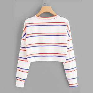 Striped Crop Sweatshirt