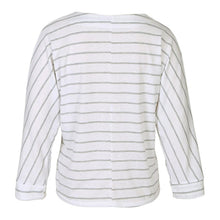 Load image into Gallery viewer, Striped Lace-Up V-Neck Sweatshirt