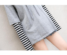 Load image into Gallery viewer, Striped Patchwork Sleeve Hoodie