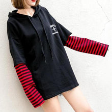 Load image into Gallery viewer, Striped Patchwork Sleeve Hoodie