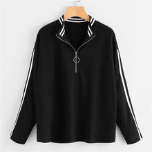 Load image into Gallery viewer, Striped Stand Collar Sweatshirt