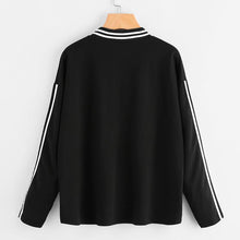 Load image into Gallery viewer, Striped Stand Collar Sweatshirt