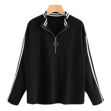 Load image into Gallery viewer, Striped Stand Collar Sweatshirt