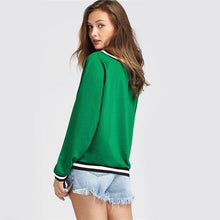 Load image into Gallery viewer, Striped V-Neckline Sweatshirt