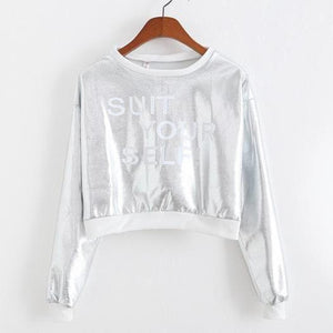 'SUIT YOURSELF' Crop Sweatshirt