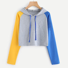 Load image into Gallery viewer, Three Tone Crop Hoodie