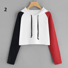 Load image into Gallery viewer, Three Tone Crop Hoodie