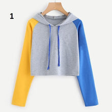 Load image into Gallery viewer, Three Tone Crop Hoodie