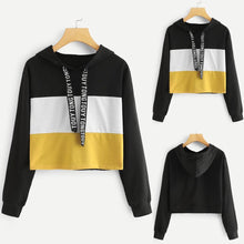 Load image into Gallery viewer, Three Tone Crop Hoodie