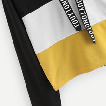 Load image into Gallery viewer, Three Tone Crop Hoodie