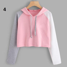 Load image into Gallery viewer, Three Tone Crop Hoodie