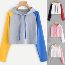 Load image into Gallery viewer, Three Tone Crop Hoodie