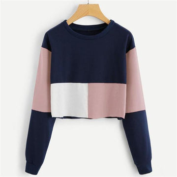 Three Tone Crop Sweatshirt