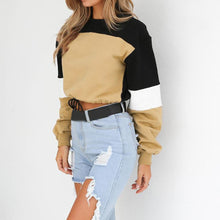 Load image into Gallery viewer, Three Tone Lace-Tied Hem Sweatshirt