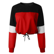 Load image into Gallery viewer, Three Tone Lace-Tied Hem Sweatshirt