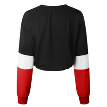 Load image into Gallery viewer, Three Tone Lace-Tied Hem Sweatshirt