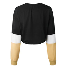 Load image into Gallery viewer, Three Tone Lace-Tied Hem Sweatshirt