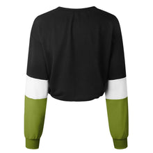 Load image into Gallery viewer, Three Tone Lace-Tied Hem Sweatshirt