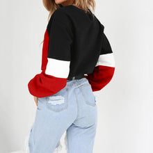 Load image into Gallery viewer, Three Tone Lace-Tied Hem Sweatshirt