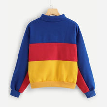 Load image into Gallery viewer, Three Tone Stand Collar Sweatshirt