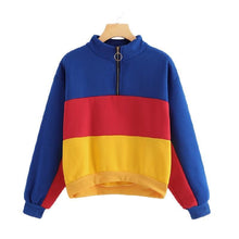 Load image into Gallery viewer, Three Tone Stand Collar Sweatshirt