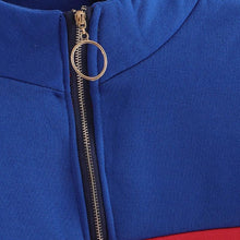 Load image into Gallery viewer, Three Tone Stand Collar Sweatshirt
