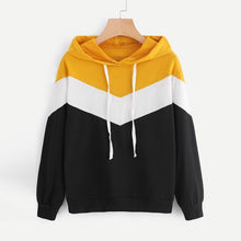 Load image into Gallery viewer, Tri Color Patchwork Hooded Shirt