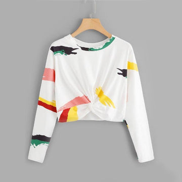 Twist Front Crop Sweatshirt