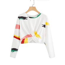 Load image into Gallery viewer, Twist Front Crop Sweatshirt