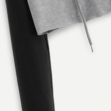 Load image into Gallery viewer, Two Tone Crop Hooded Shirt