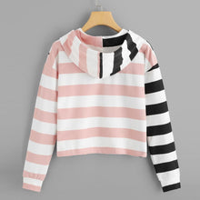 Load image into Gallery viewer, Two Tone Striped Hoodie