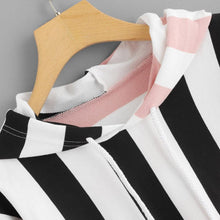Load image into Gallery viewer, Two Tone Striped Hoodie
