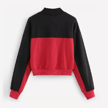 Load image into Gallery viewer, Two Tone Zip-Up Collar Sweatshirt