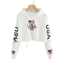Load image into Gallery viewer, &#39;USA&#39; Crop Hoodie