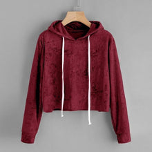 Load image into Gallery viewer, Velvet Crop Hoodie