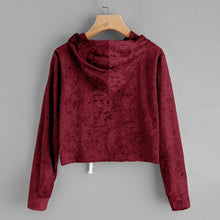 Load image into Gallery viewer, Velvet Crop Hoodie