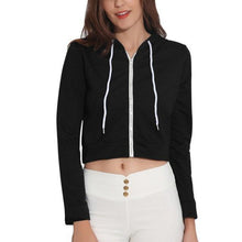 Load image into Gallery viewer, Zip Up Crop Hoodie