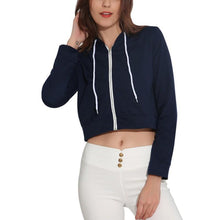 Load image into Gallery viewer, Zip Up Crop Hoodie