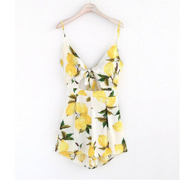 Floral Bow Tie Romper