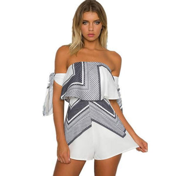 Ruffled Off-Shoulder Romper