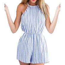 Load image into Gallery viewer, Striped Backless Romper