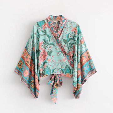 Floral Bow Tie Kimono